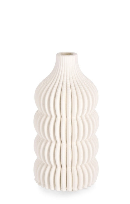 KENDRA » Vaso di ceramica stampata in 3D beige - 20cm