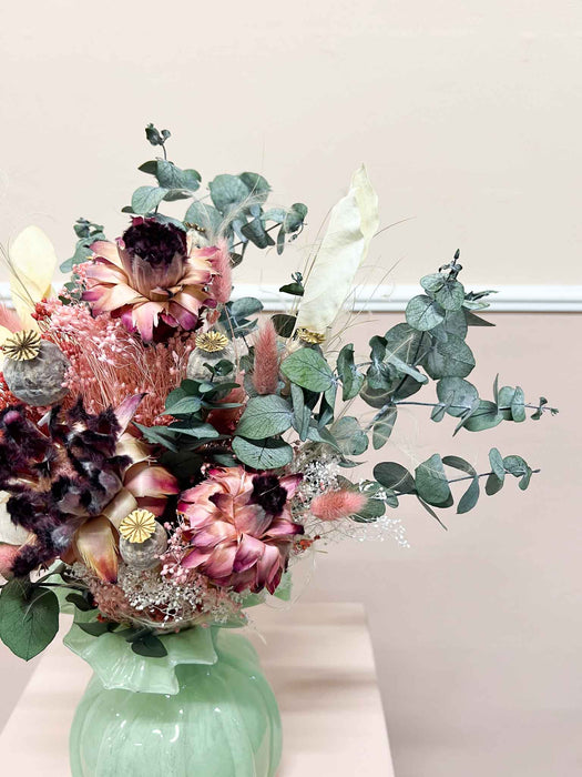 ABA » Bouquet di fiori secchi e stabilizzati dalle tonalità del rosa e del verde