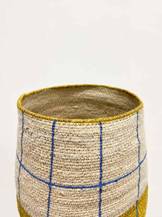 ELENA » vaso in fibra naturale dipinto a mano - H20cm