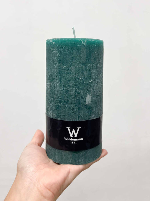 VELVET » Candela rustica verde 19cm