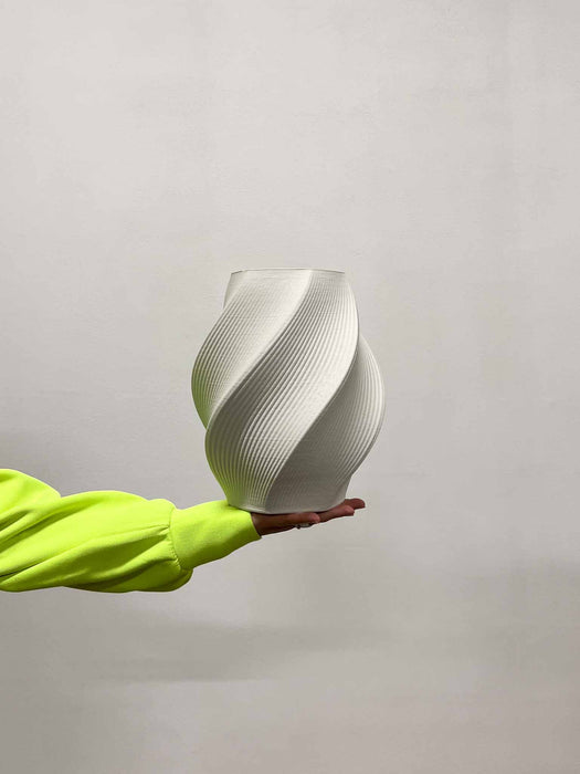 GISELLA » Vaso di ceramica stampata in 3D bianco