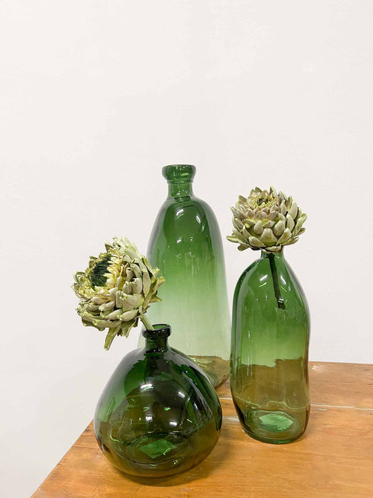 LOOPY » Bottiglia vetro irregolare verde