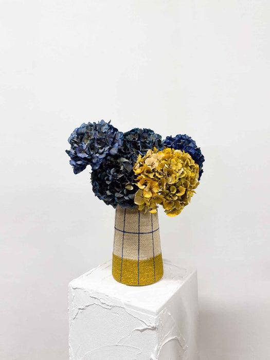 GIACINTO » vaso in fibra naturale dipinto a mano - H23