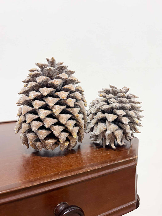 DIAMANTE » 2 Pigne innevate effetto ghiacciato