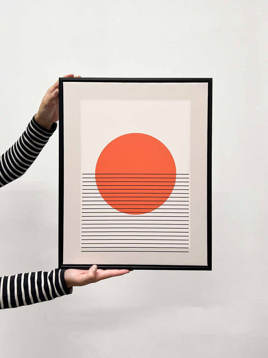 SAMPUR » Stampa su tela grafica arancione con cornice 40x50cm