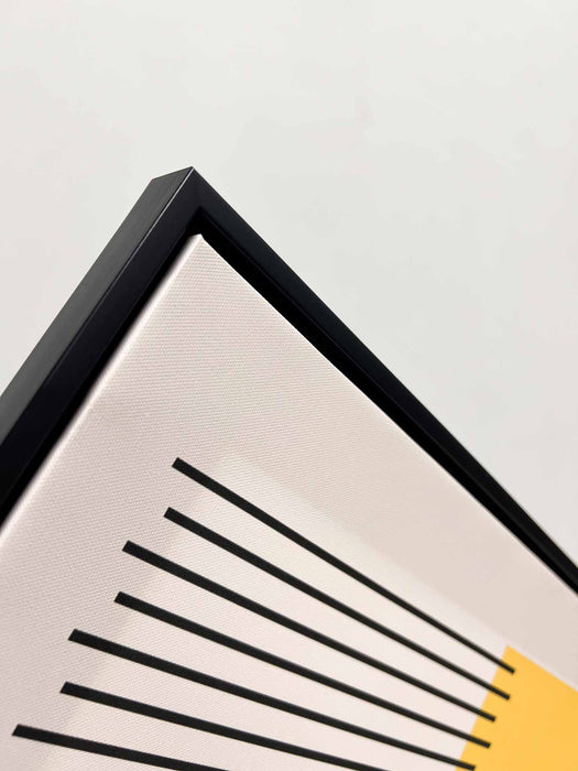 ARUNI » Stampa su tela grafica gialla con cornice 40x50cm