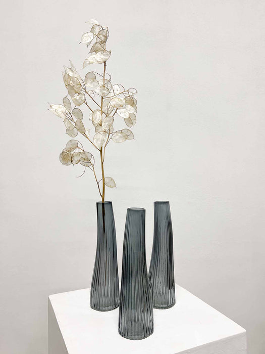 MARICONDO » 3 Vasi di vetro irregolare slanciati colore grigio