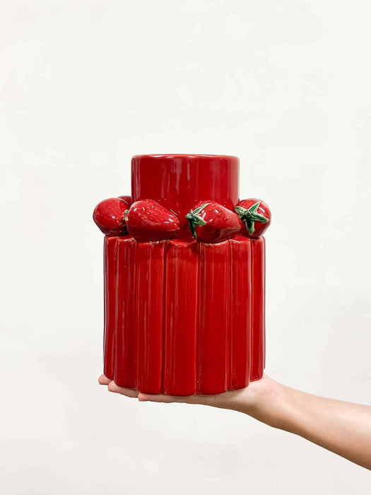 FRANCISCA » Vaso in ceramica smaltata con fragole