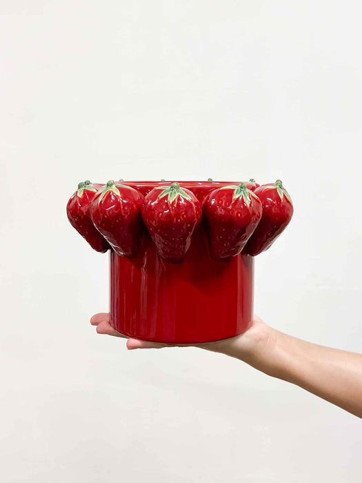 FRANCISCA » Vaso in ceramica smaltata con fragole