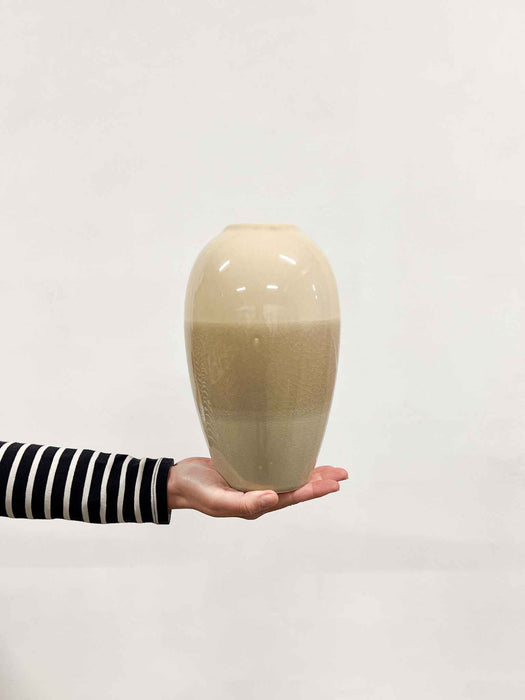 CERAMIC VASE » beige and sand craquelè shaded H25,5 - GELTRUDE