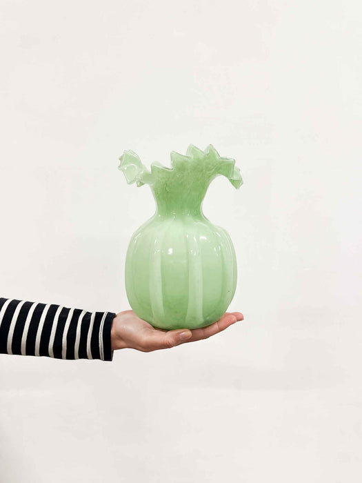 GLASS VASE » big gala green H23cm - GEREMIA