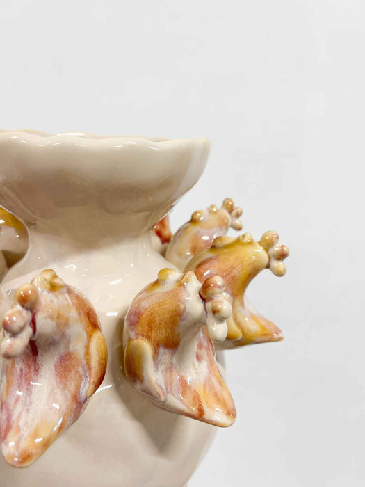 GRAZIANA » Vaso in ceramica con galline  - H 25cm