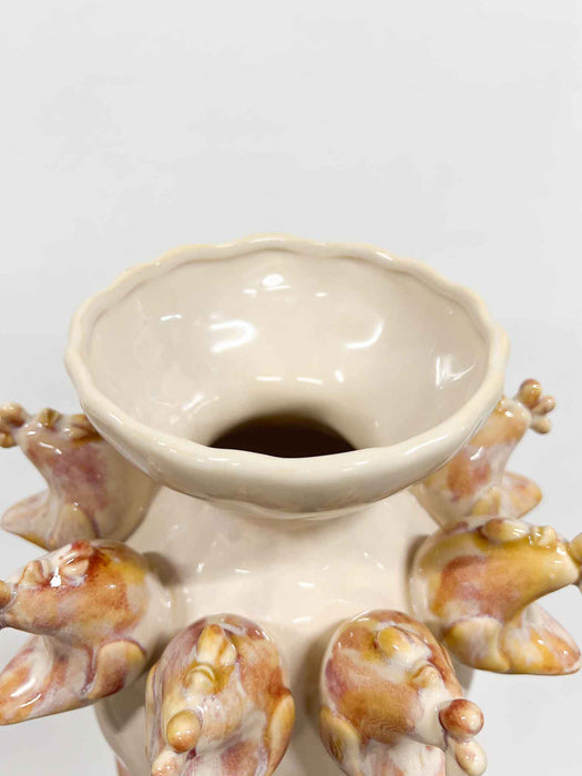 CERAMIC VASE » with little chickens H25 - GRAZIANA