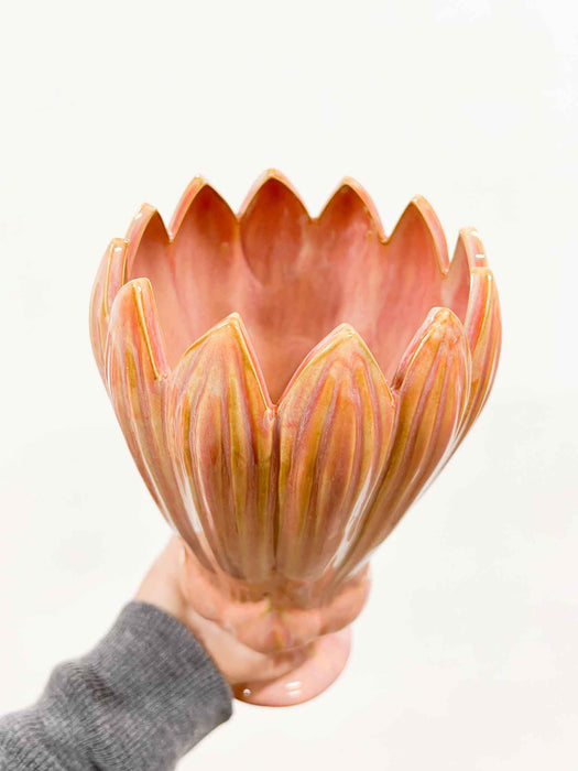 IRENE » Vaso di ceramica petali rosa - H26cm