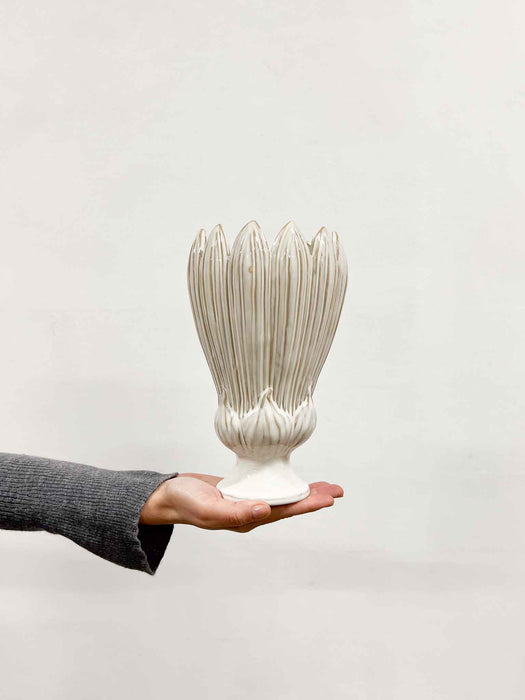 CERAMIC VASE » with white petals - IVA
