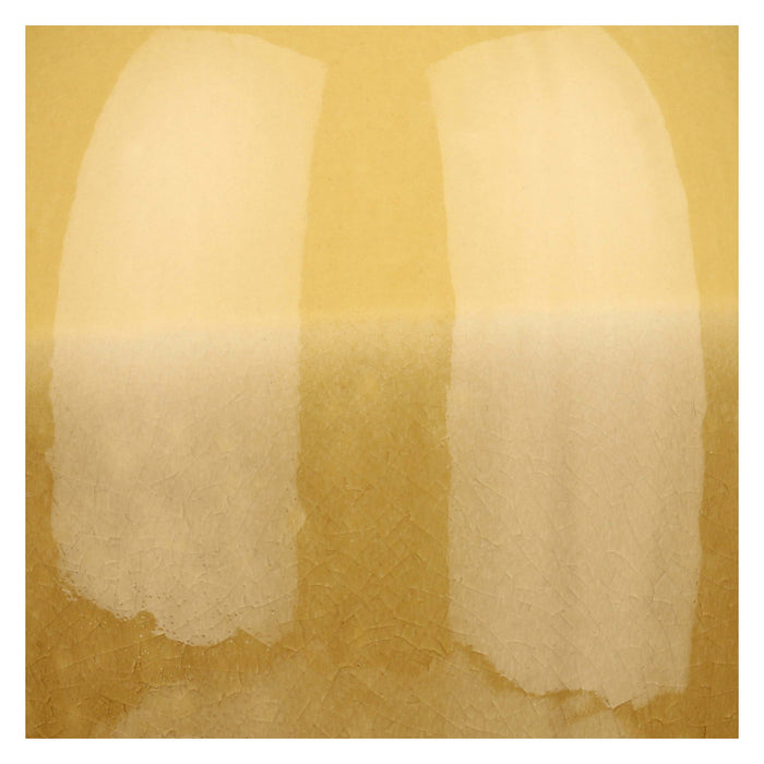 ROMOLO » Vaso giallo in smalto craquelè sfumato - 25,5cm