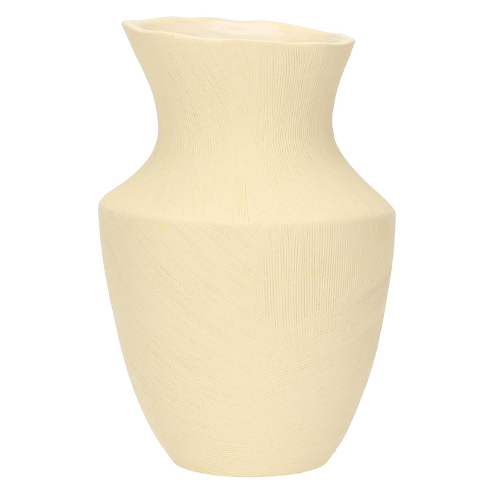 LONELLA » Vaso ceramica obliquo beige - 28cm