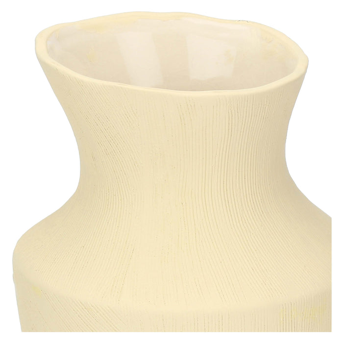 LONELLA » Vaso ceramica obliquo beige - 28cm