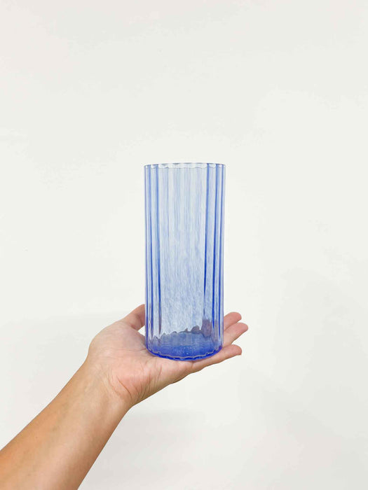 CESARE » Small blue blown glass vase - Made in Italy