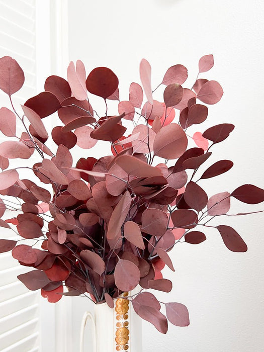 BARBARA » Preserved red Eucalyptus Populus bouquet