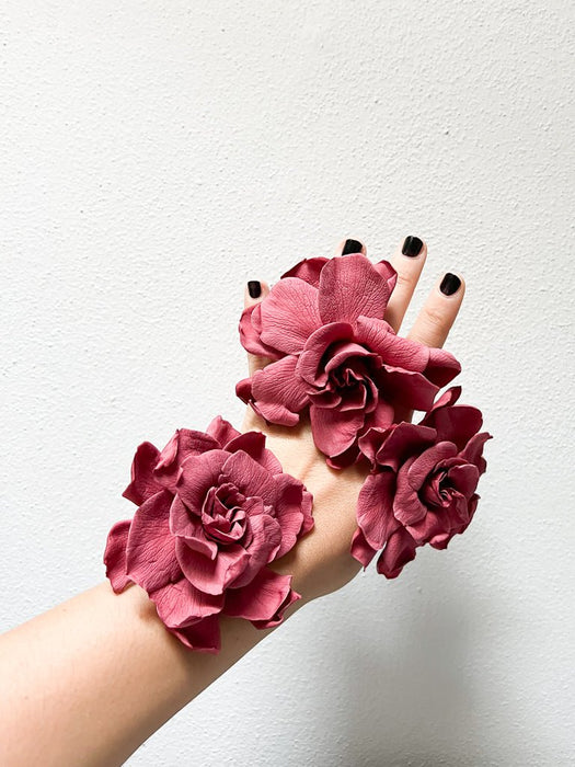 CHERRY » Pack of 3 dark pink preserved Gardenias