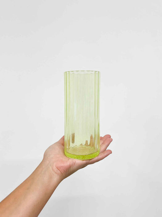 CESARE » Small lime green blown glass vase - Made in Italy