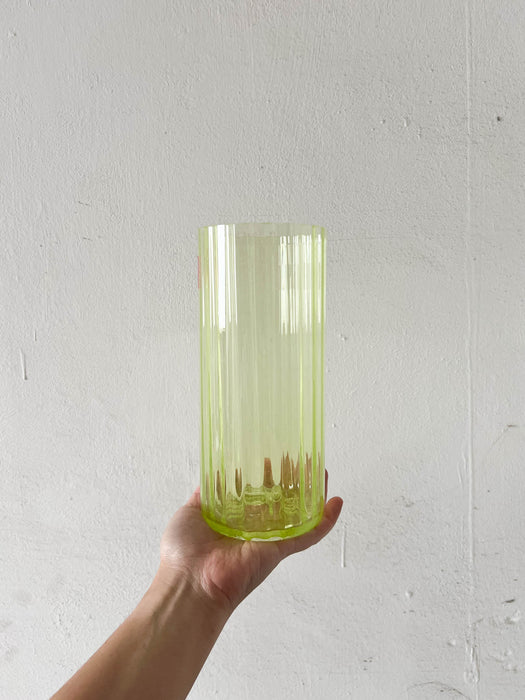 CESARE » Big lime green blown glass vase - Made in Italy