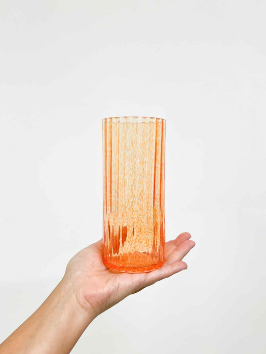 CESARE » Small orange blown glass vase - Made in Italy