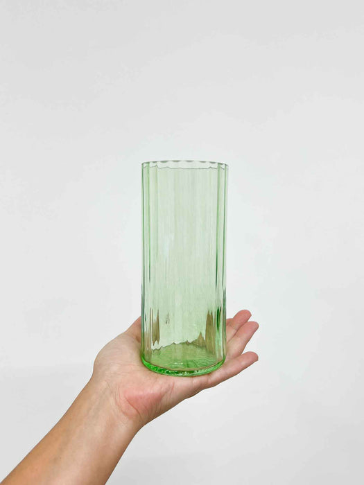 CESARE » Small green blown glass vase - Made in Italy