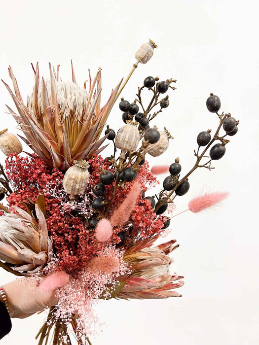 MINERVA » Bouquet di fiori secchi rosa e nero - Bloomoon