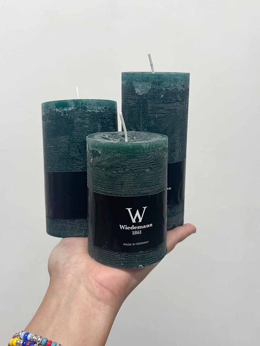 VELVET TRIS » Tris di candele rustiche verde