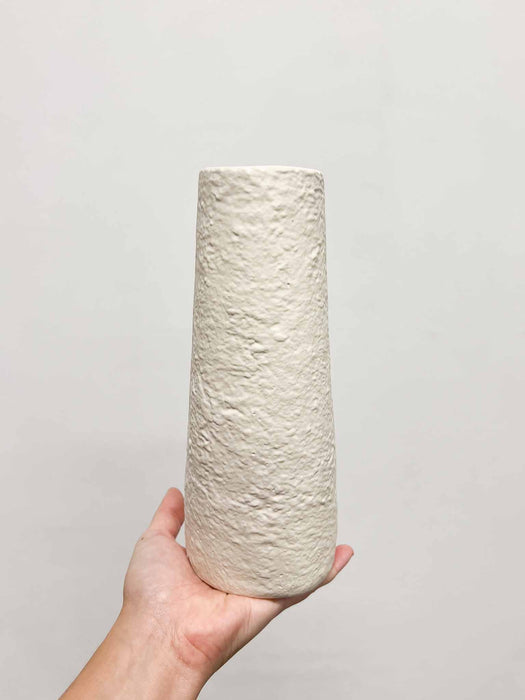 HISAR » Vaso ceramica bianco materico