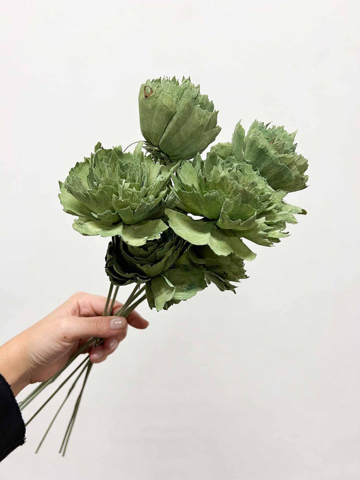 OLGA » Mazzo di rose verdi ricostruite in fibra di manioca