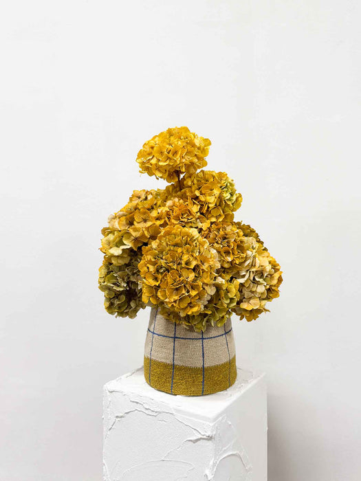 ELENA » vaso in fibra naturale dipinto a mano - H20cm