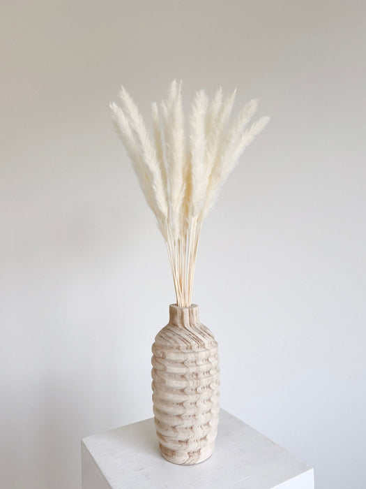 HASHLY » Vaso in legno con scanalature