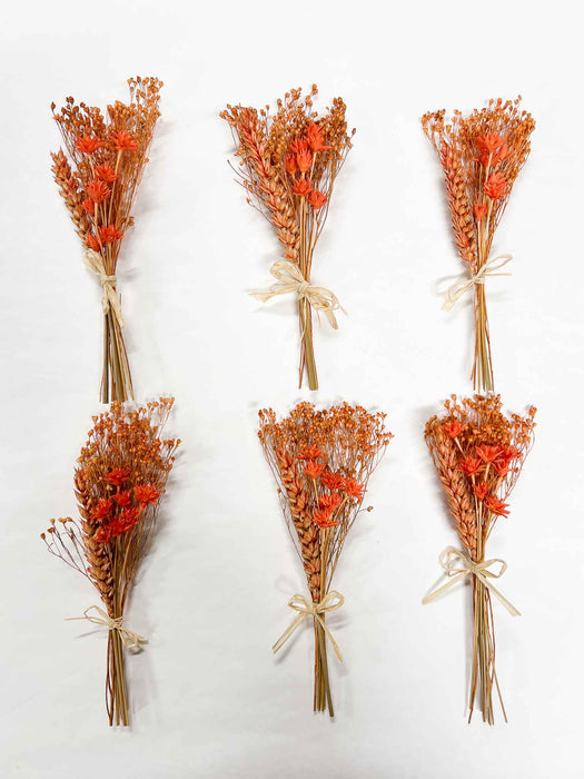 MILO » 6 segnaposto di fiori secchi arancio