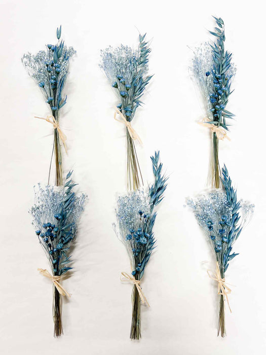 CELESTINO » 6 segnaposto di fiori secchi celeste