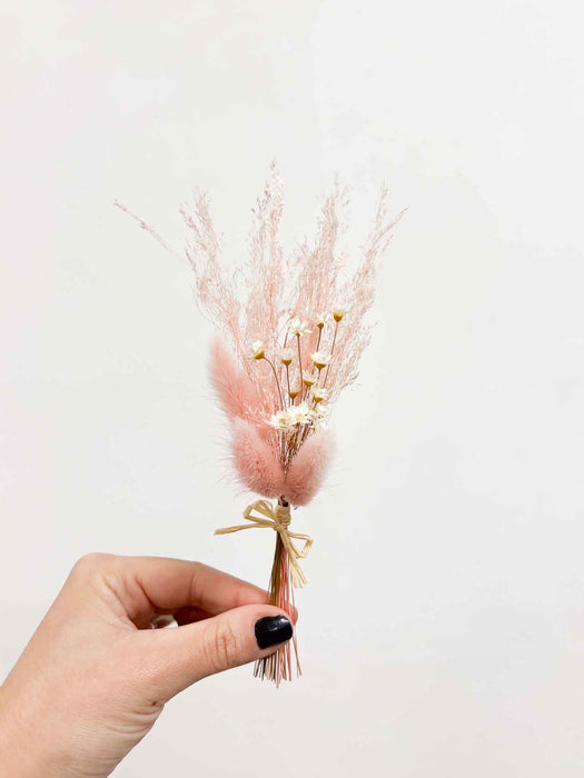 MARGHERITA » 6 segnaposto di fiori secchi rosa chiaro