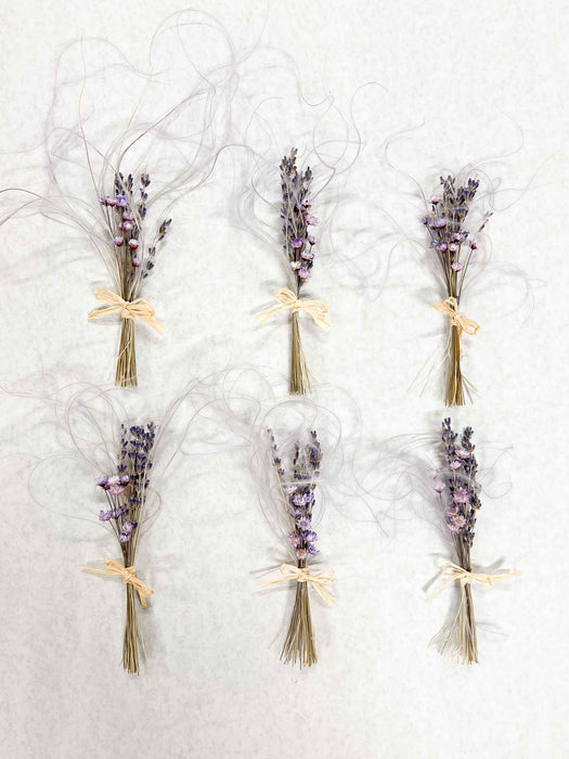 VIOLETTA » 6 segnaposto di fiori secchi lilla e viola