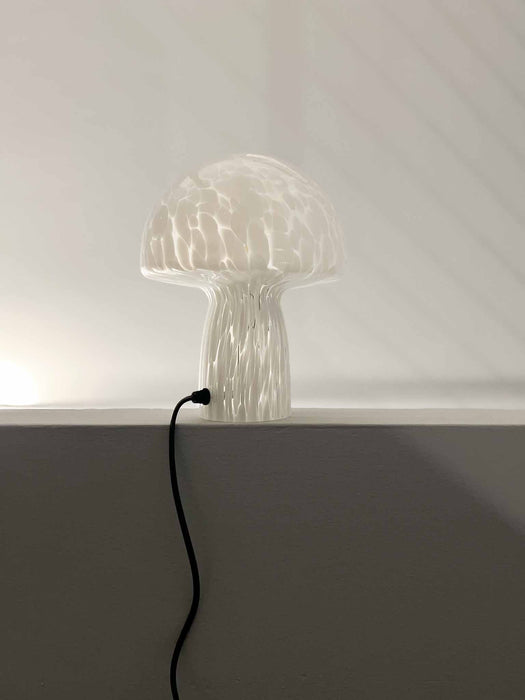 CARYSA » Lampada da tavolo piccola bianca in vetro - Bloomoon