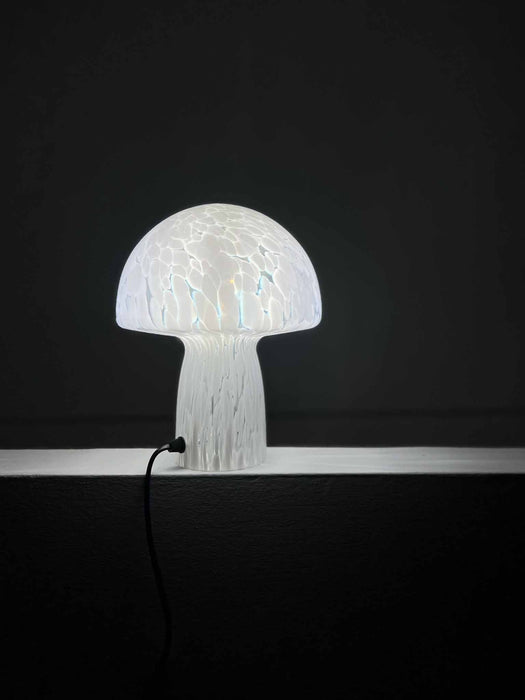 CARYSA » Lampada da tavolo piccola bianca in vetro - Bloomoon