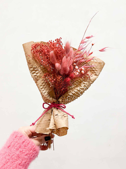MARTA » 3 mini bouquets di fiori secchi rosa antico - Bloomoon